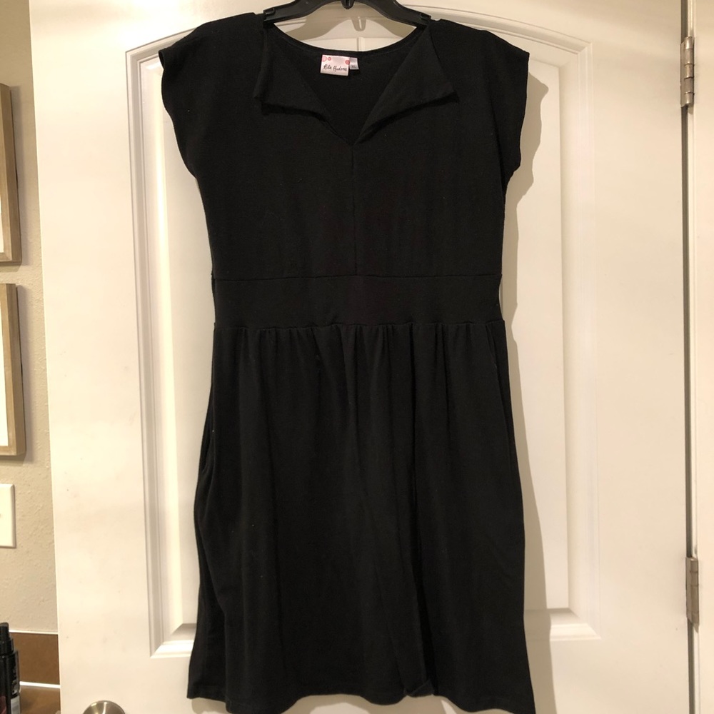 Cap Sleeved Black Dress
